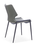 [Dining Chair] Gun color frame +  saddle leather & PU，Multifunctional durable and wear-resistant dining chair