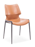 [Dining Chair] Gun color frame +  saddle leather & PU，Multifunctional durable and wear-resistant dining chair