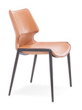 [Dining Chair] Gun color frame +  saddle leather & PU，Multifunctional durable and wear-resistant dining chair