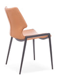 [Dining Chair] Gun color frame +  saddle leather & PU，Multifunctional durable and wear-resistant dining chair