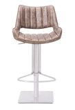 [Hydraulic Barstool]  201# Burshed stainlee frame + PU , Adjustable height of rotating bar stools