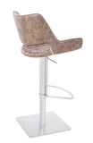 [Hydraulic Barstool]  201# Burshed stainlee frame + PU , Adjustable height of rotating bar stools