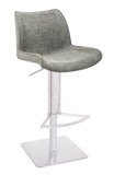 [Hydraulic Barstool]  201# Burshed stainlee frame + PU , Ergonomic Backres bar stoolsf or bar island counter