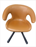 [Lounge chair] Black nickel frame + + saddle leather & PU，Contemporary High Load-Bearing Swivel Barstool