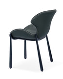[Dining Chair] Gun color frame +  saddle leather & PU，Comfortable Sitting Feeling Home Kitchen Dining Chair