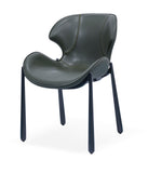 [Dining Chair] Gun color frame +  saddle leather & PU，Comfortable Sitting Feeling Home Kitchen Dining Chair