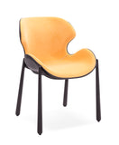 [Dining Chair] Gun color frame +  saddle leather & PU，Comfortable Sitting Feeling Home Kitchen Dining Chair