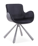 [Lounge chair]  Wood vaneer frame +  saddle leather & PU，Brown Lounge chair for Home Relaxation / Study