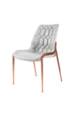 [Dining Chair] Gun color frame +  saddle leather & PU，Apartment Kitchen Upgrade Compact Dining Chair