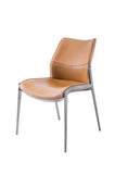 [Dining Chair] Black nickel frame +  saddle leather & PU，Casual Modern Hotel Home Accessible Dining Chair