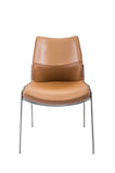 [Dining Chair] Black nickel frame +  saddle leather & PU，Casual Modern Hotel Home Accessible Dining Chair