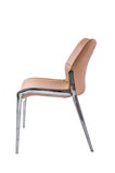 [Dining Chair] Black nickel frame +  saddle leather & PU，Casual Modern Hotel Home Accessible Dining Chair