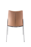[Dining Chair] Black nickel frame +  saddle leather & PU，Casual Modern Hotel Home Accessible Dining Chair