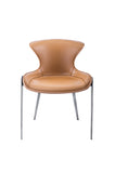 [Dining Chair] Rose gold frame +  saddle leather & PU，Comfortable U seating space for dining area