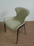 [Dining Chair] Rose gold frame +  saddle leather & PU，Comfortable U seating space for dining area