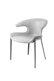 [Dining Chair] Black nickel frame +  saddle leather & PU，High End Hotel Restaurant Table set dining cahir