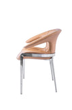 [Dining Chair] Black nickel frame +  saddle leather & PU，High End Hotel Restaurant Table set dining cahir