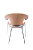 [Dining Chair] Black nickel frame +  saddle leather & PU，High End Hotel Restaurant Table set dining cahir