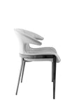 [Dining Chair] Black nickel frame +  saddle leather & PU，High End Hotel Restaurant Table set dining cahir
