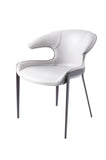 [Dining Chair] Black nickel frame +  saddle leather & PU，High End Hotel Restaurant Table set dining cahir