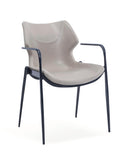 [Dining Chair] Gun color frame +  saddle leather & PU，Reading Room Study Desk Chair Versatile Arm Chair