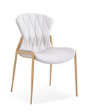 [Dining Chair] Rose gold frame + PU，Indoor Living Room Restaurant chair with Leather Material