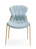 [Dining Chair] Rose gold frame + PU，Indoor Living Room Restaurant chair with Leather Material