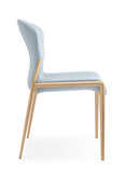 [Dining Chair] Rose gold frame + PU，Indoor Living Room Restaurant chair with Leather Material