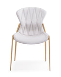 [Dining Chair] Rose gold frame + PU，Indoor Living Room Restaurant chair with Leather Material