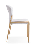 [Dining Chair] Rose gold frame + PU，Indoor Living Room Restaurant chair with Leather Material