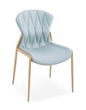 [Dining Chair] Rose gold frame + PU，Indoor Living Room Restaurant chair with Leather Material