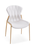 [Dining Chair] Rose gold frame + PU，Indoor Living Room Restaurant chair with Leather Material