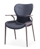 [Dining Chair] Gun color frame +  saddle leather & PU，Ergonomic Design with Back Support Dining Chair