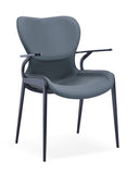 [Dining Chair] Gun color frame +  saddle leather & PU，Ergonomic Design with Back Support Dining Chair