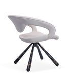 [Lounge chair]  Gun color frame + saddle leather & PU，Ergonomic Backrest Simple Rotating Lounge Chair
