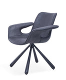 [Lounge chair]  Gun color frame +  PU，High-Back leather lounge chairs for Living Room & Bedroom Comfort