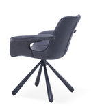 [Lounge chair]  Gun color frame +  PU，High-Back leather lounge chairs for Living Room & Bedroom Comfort