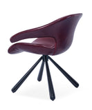 [Lounge chair]  Gun color frame +  saddle leather & PU，Computer leisure chair with lumbar support and armrests