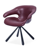 [Lounge chair]  Gun color frame +  saddle leather & PU，Computer leisure chair with lumbar support and armrests