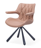 [Lounge chair]  Gun color frame +  PU，Living Room High Load-Bearing Relax Chair whit armrests