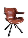 [Lounge chair]  Gun color frame +  PU，Living Room High Load-Bearing Relax Chair whit armrests