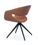 [Lounge chair]  Gun color frame +  saddle leather & PU，Bedroom Vanity Lounge Chair - Cozy Seating for Leisure Nooks