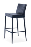 [Barstool] Black matt frame & PU , High-stool bar chair with backrest for kitchen island