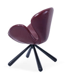 [Lounge chair]  Gun color frame +  saddle leather & PU，Ergonomic Scratch-Resistant Swivel lounge Chair