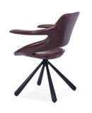 [Lounge chair]  Gun color frame +  saddle leather & PU，Silent Swivel High Load-Bearing Eco Lounge Chair