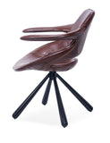 [Lounge chair]  Gun color frame +  saddle leather & PU，Silent Swivel High Load-Bearing Eco Lounge Chair