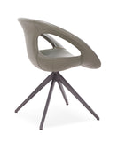 [Lounge chair]  Gun color frame +  saddle leather & PU，Contemporary Style Green Versatile relax chair