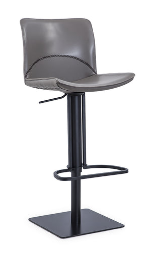 [Hydraulic Barstool]  Black matt frame + saddle leather & PU ,  Open-Kitchen table height bar stools