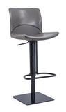 [Hydraulic Barstool]  Black matt frame + saddle leather & PU ,  Open-Kitchen table height bar stools