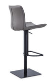 [Hydraulic Barstool]  Black matt frame + saddle leather & PU ,  Open-Kitchen table height bar stools
